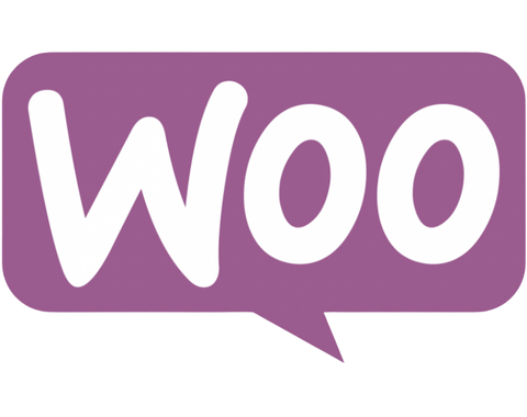 Логотип WooCommerce — фіолетова «хмаринка» з білим написом «WOO».